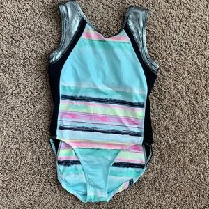 Multi colored ivivva gymnastics leotard.